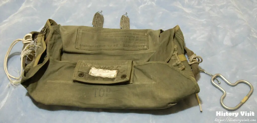 The canvas bag that contained one of the parachutes given to D.B. Cooper
