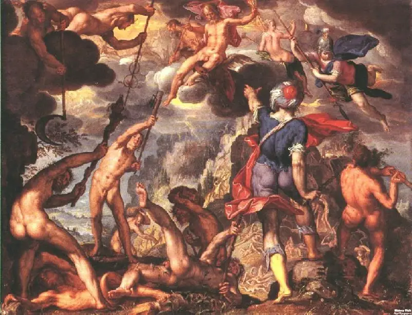 The Greek mythology Battle of the Titans