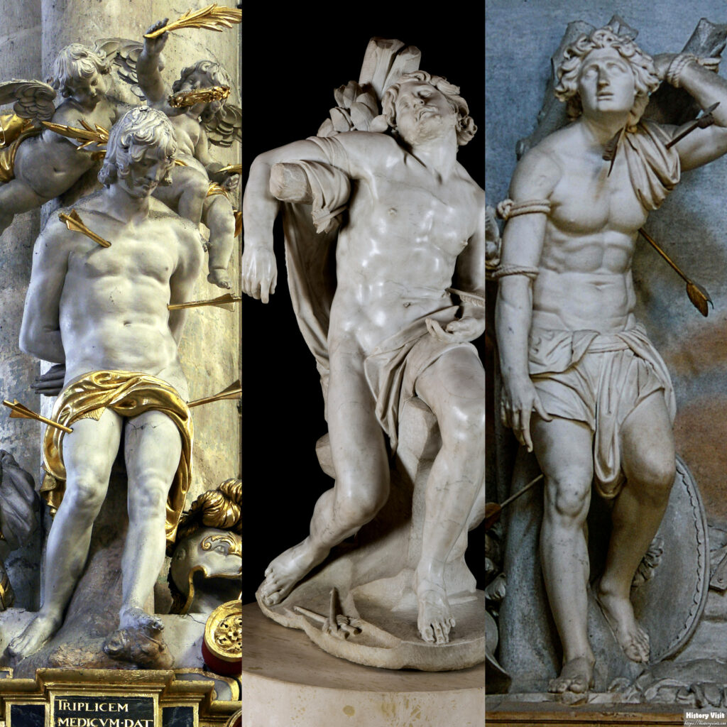 Saint Sebastian In Sculptures